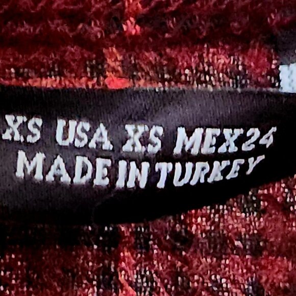 B26  Zara Red & Black Plaid Flannel midi Shirt dress w/ pockets - Picture 7 of 7